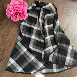 Altar’d state black & white plaid waterfall vest